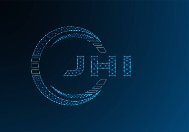 JHI düşük poli harfli logo vektör tasarımı. JHI düşük poli logo tasarımı. Düşük polyester logo.