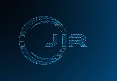 JIR düşük poli harfli logo vektör tasarımı. JIR düşük polyester logo tasarımı. Düşük polyester logo.