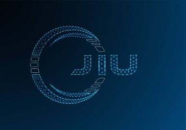 JIU low poly letter logo vector design. JIU lower poly logo design. Low poly logo.