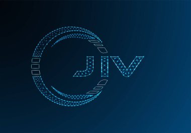 JIV düşük poli harfli logo vektör tasarımı. JIV düşük poli logo tasarımı. Düşük polyester logo.