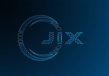 JIX düşük poli harfli logo vektör tasarımı. JIX düşük poli logo tasarımı. Düşük polyester logo.