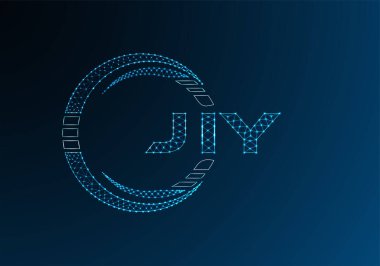 JIY low poly letter logo vector design. JIY lower poly logo design. Low poly logo.