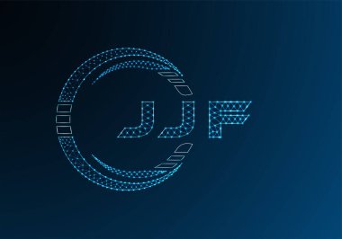 JJF düşük poli harfli logo vektör tasarımı. JJF düşük polyester logo tasarımı. Düşük polyester logo.