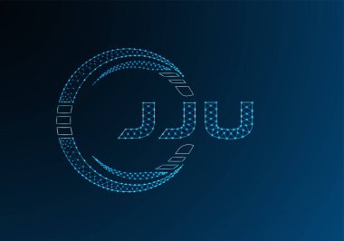 JJU düşük poli harfli logo vektör tasarımı. JJU düşük poli logo tasarımı. Düşük polyester logo.