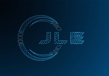 JLE düşük poli harfli logo vektör tasarımı. JLE düşük polyester logo tasarımı. Düşük polyester logo.