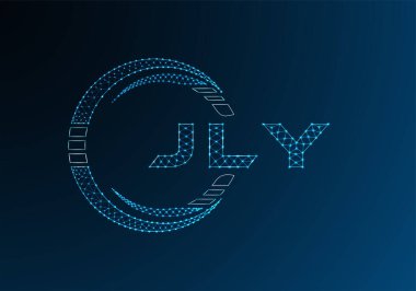 JLY low poly letter logo vector design. JLY lower poly logo design. Low poly logo.