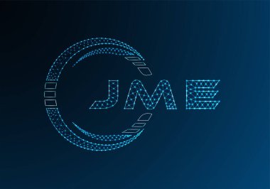 JME low poly letter logo vector design. JME lower poly logo design. Low poly logo.