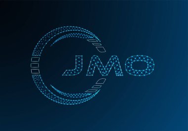 JMO low poly letter logo vector design. JMO lower poly logo design. Low poly logo.