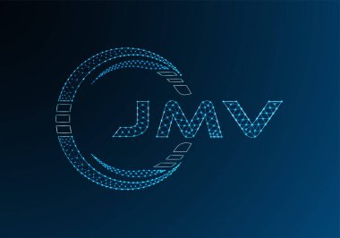 JMV düşük poli harfli logo vektör tasarımı. JMV düşük polyester logo tasarımı. Düşük polyester logo.
