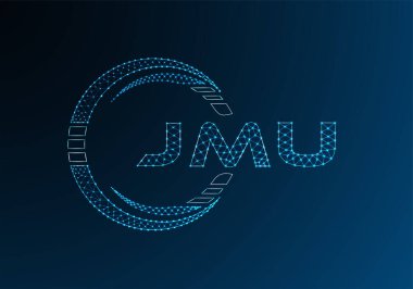 JMU düşük poli harfli logo vektör tasarımı. JMU düşük poli logo tasarımı. Düşük polyester logo.