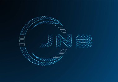JNB low poly letter logo vector design. JNB lower poly logo design. Low poly logo.