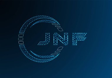 JNF düşük poli harfli logo vektör tasarımı. JNF düşük poli logo tasarımı. Düşük polyester logo.