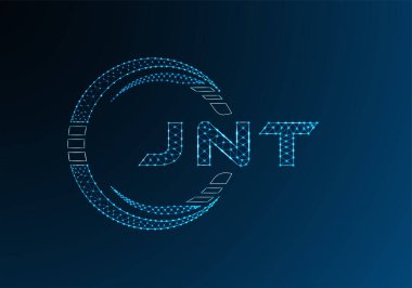 JNT low poly letter logo vector design. JNT lower poly logo design. Low poly logo.