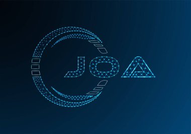 JOA low poly letter logo vector design. JOA lower poly logo design. Low poly logo.