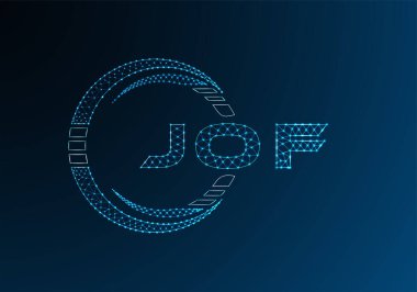 JOF düşük poli harfli logo vektör tasarımı. JOF düşük poli logo tasarımı. Düşük polyester logo.