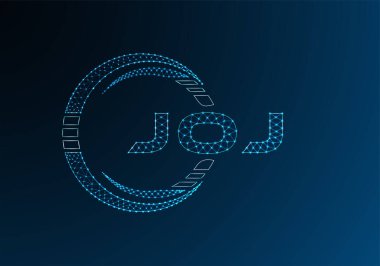 JOJ düşük poli harfli logo vektör tasarımı. JOJ düşük polyester logo tasarımı. Düşük polyester logo.