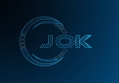 JOK düşük poli harfli logo vektör tasarımı. JOK düşük poli logo tasarımı. Düşük polyester logo.