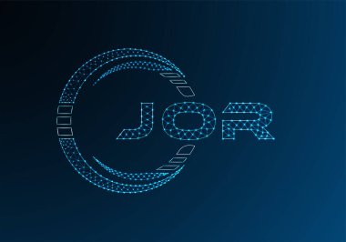 JOR düşük poli harfli logo vektör tasarımı. JOR düşük poli logo tasarımı. Düşük polyester logo.