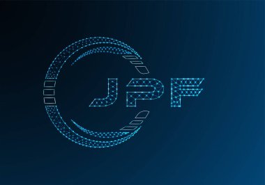 JPF düşük poli harfli logo vektör tasarımı. JPF düşük poli logo tasarımı. Düşük polyester logo.