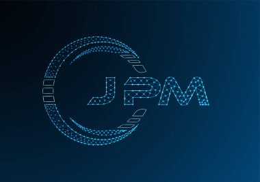 JPM low poly letter logo vector design. JPM lower poly logo design. Low poly logo.