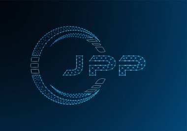JPP low poly letter logo vector design. JPP lower poly logo design. Low poly logo.