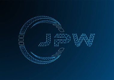 JPW düşük poli harfli logo vektör tasarımı. JPW düşük polyester logo tasarımı. Düşük polyester logo.