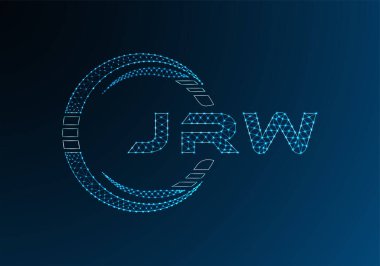JRW low poly letter logo vector design. JRW lower poly logo design. Low poly logo.