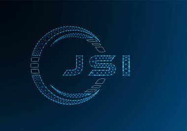 JSI düşük poli harfli logo vektör tasarımı. JSI düşük poli logo tasarımı. Düşük polyester logo.