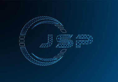 JSP düşük poli harfli logo vektör tasarımı. JSP düşük polyester logo tasarımı. Düşük polyester logo.