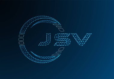 JSV düşük poli harfli logo vektör tasarımı. JSV düşük polyester logo tasarımı. Düşük polyester logo.