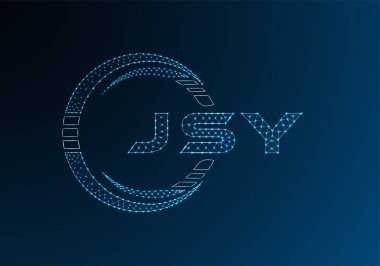 JSY düşük poli harfli logo vektör tasarımı. JSY düşük poli logo tasarımı. Düşük polyester logo.
