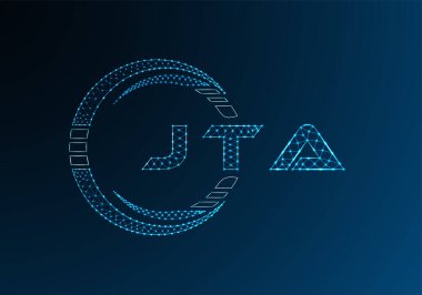 JTA low poly letter logo vector design. JTA lower poly logo design. Low poly logo.