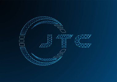 JTC low poly letter logo vector design. JTC lower poly logo design. Low poly logo.