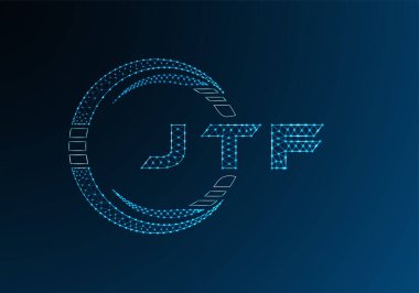 JTF low poly letter logo vector design. JTF lower poly logo design. Low poly logo.