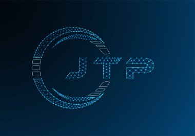 JTP low poly letter logo vector design. JTP lower poly logo design. Low poly logo.