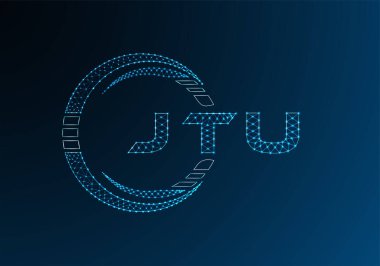 JTU low poly letter logo vector design. JTU lower poly logo design. Low poly logo.