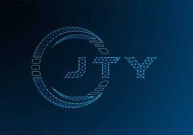 JTY düşük poli harfli logo vektör tasarımı. JTY düşük polyester logo tasarımı. Düşük polyester logo.