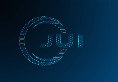 JUI düşük poli harfli logo vektör tasarımı. JUI düşük poli logo tasarımı. Düşük polyester logo.