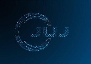 JUJ düşük poli harfli logo vektör tasarımı. JUJ düşük poli logo tasarımı. Düşük polyester logo.
