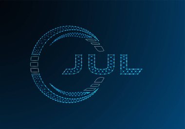 JUL düşük poli harfli logo vektör tasarımı. JUL düşük poli logo tasarımı. Düşük polyester logo.