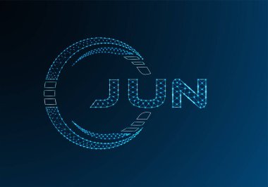 JUN low poly letter logo vector design. JUN lower poly logo design. Low poly logo.