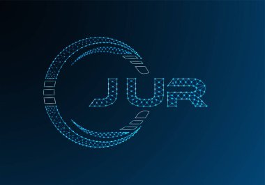 JUR düşük poli harfli logo vektör tasarımı. JUR düşük poli logo tasarımı. Düşük polyester logo.
