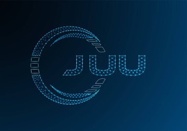 JUU düşük poli harfli logo vektör tasarımı. JUU düşük poli logo tasarımı. Düşük polyester logo.