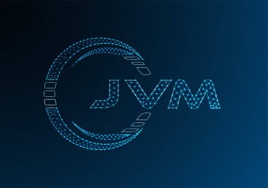 JVM low poly letter logo vector design. JVM lower poly logo design. Low poly logo.