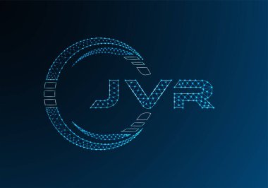 JVR low poly letter logo vector design. JVR lower poly logo design. Low poly logo.