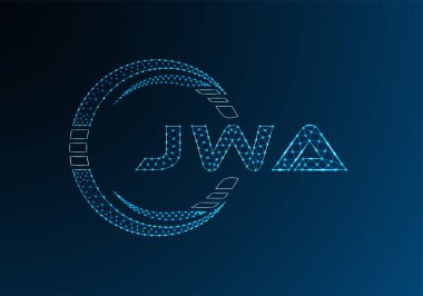 JWA düşük poli harfli logo vektör tasarımı. JWA düşük polyester logo tasarımı. Düşük polyester logo.