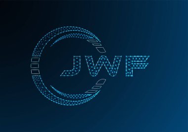 JWF düşük poli harfli logo vektör tasarımı. JWF düşük polyester logo tasarımı. Düşük polyester logo.