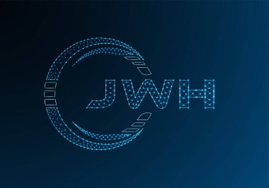 JWH low poly letter logo vector design. JWH lower poly logo design. Low poly logo.