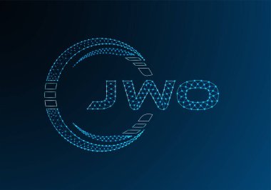 JWO low poly letter logo vector design. JWO lower poly logo design. Low poly logo.