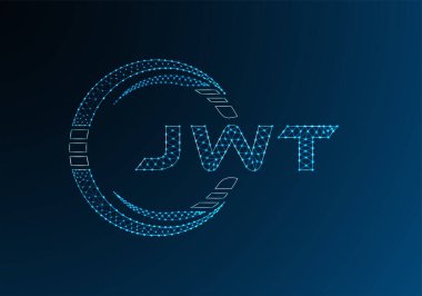 JWT düşük poli harfli logo vektör tasarımı. JWT düşük polyester logo tasarımı. Düşük polyester logo.